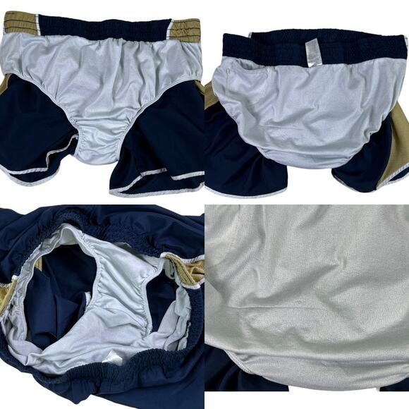 Blue and Tan Lined Elastic Waist Running Shorts Size Small - Picture 6 of 11